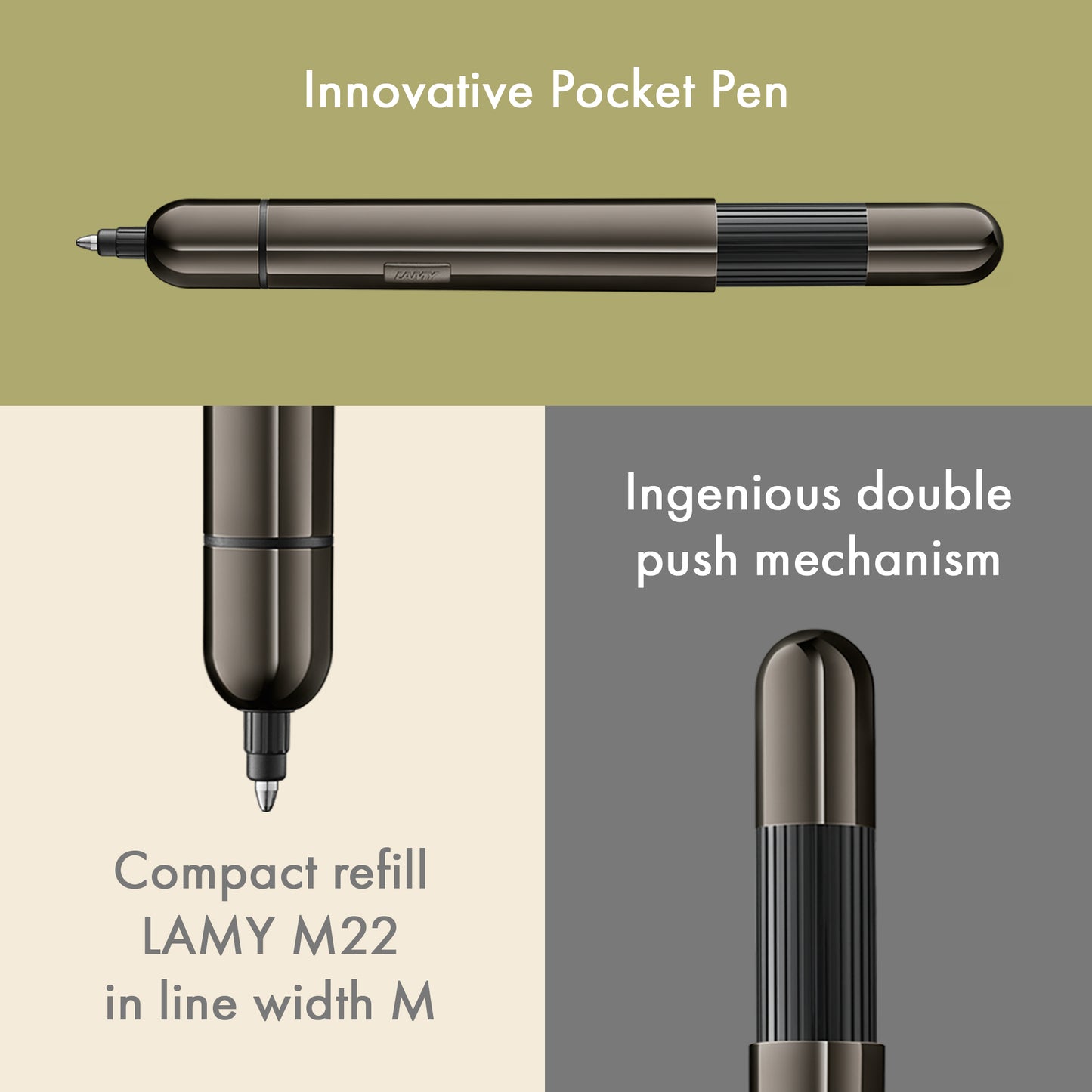Lamy 281 Pico Ruthenium Ballpoint set with leather pouch