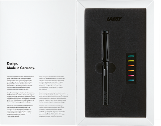 LAMY Safari 0B2 All Black Multicolor Rings Πένα Medium