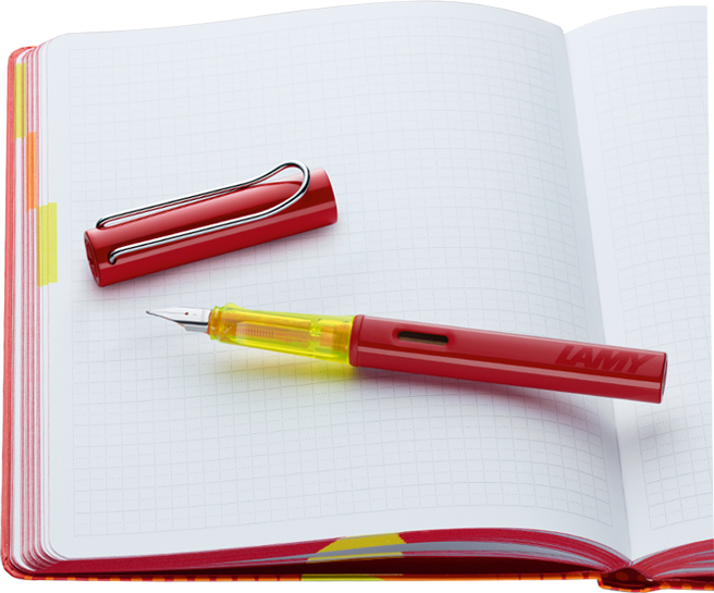 Lamy AL-star 022 glossy red FP F Set w. notebook