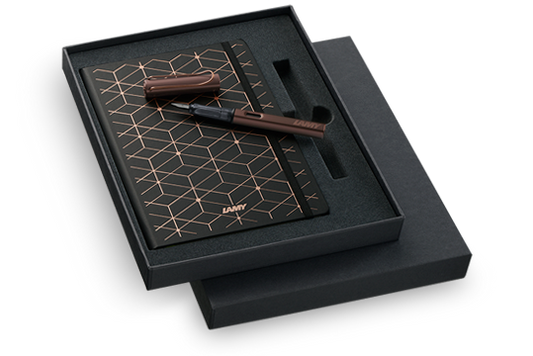 LAMY 090 Lx Marron FP Medium Set with Notebook