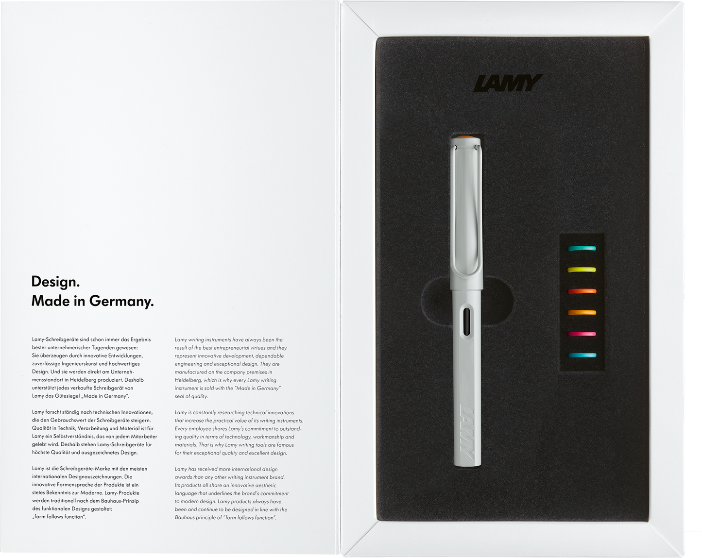 LAMY Safari 0B1 All White Multicolor Rings Πένα Medium