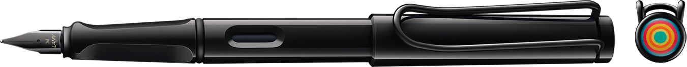 LAMY Safari 0B2 All Black Multicolor Rings Πένα Medium