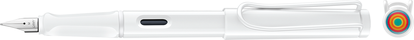 LAMY Safari 0B1 All White Multicolor Rings Πένα Medium