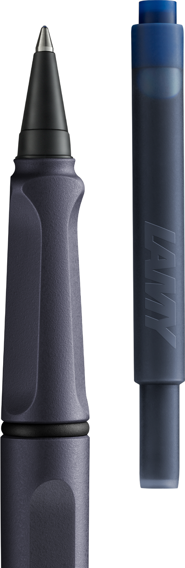 Lamy Safari Steel Black 6E2 roll-ink Rollerball
