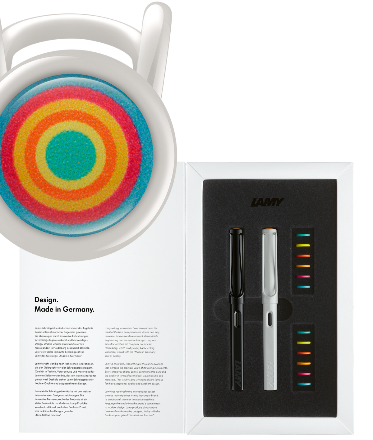 LAMY Safari 0B1 All White Multicolor Rings Πένα Medium
